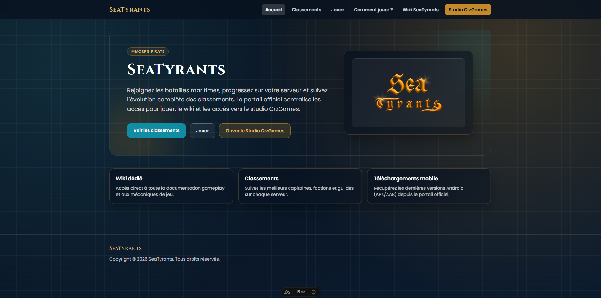 SeaTyrants — Site officiel du MMORPG